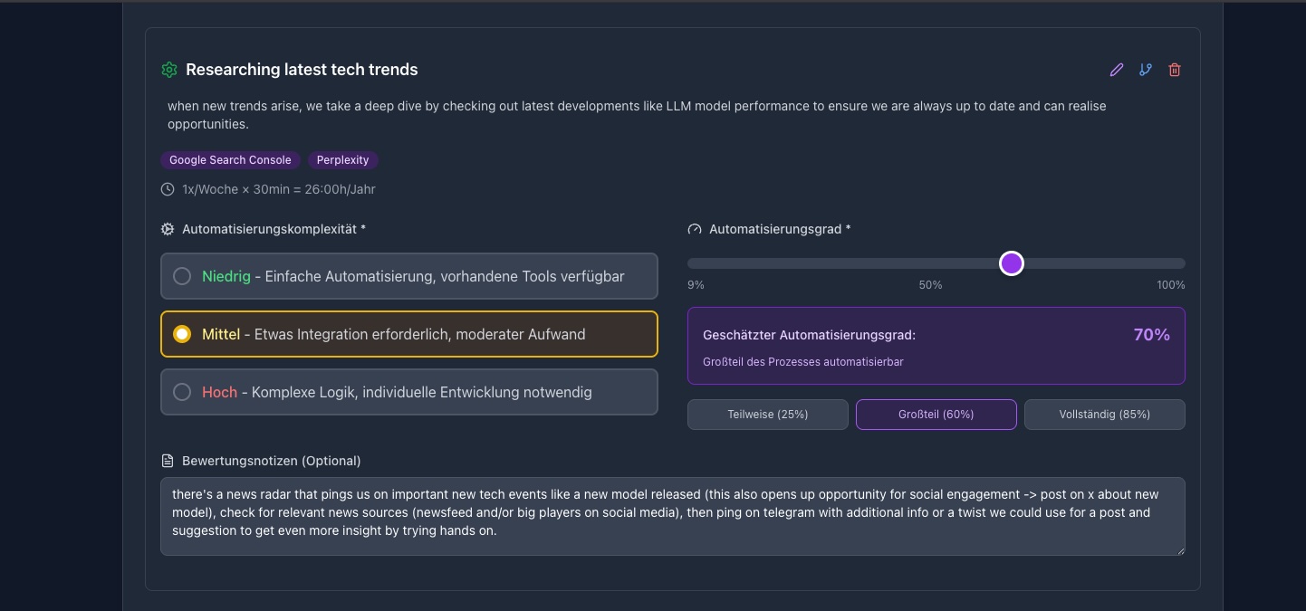 Process Analysis - Task Automation Interface